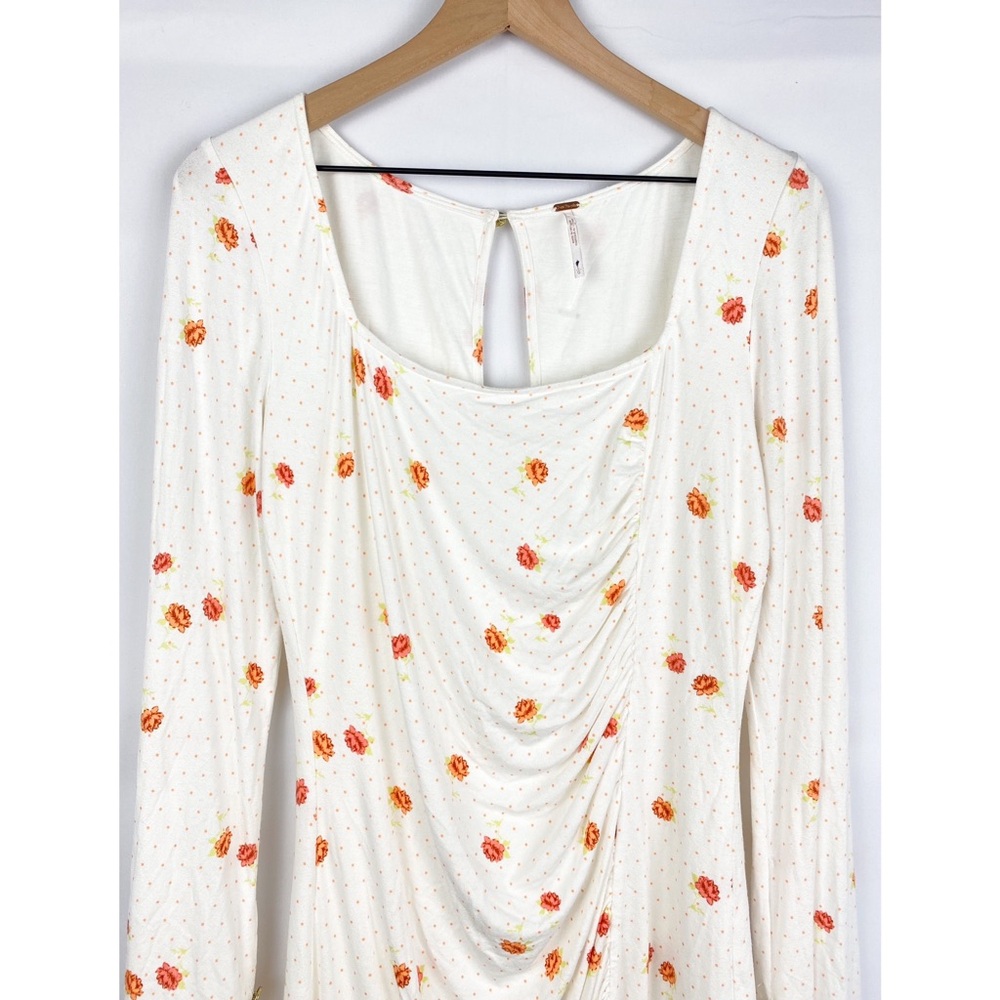 NWOT Free People Celia Polka Dot Feminine Mini Dress, Ivory - Size L - Picture 5 of 9